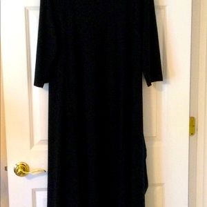 Sympli Gathered Hem Midi Dress Black Lagenlook 12
